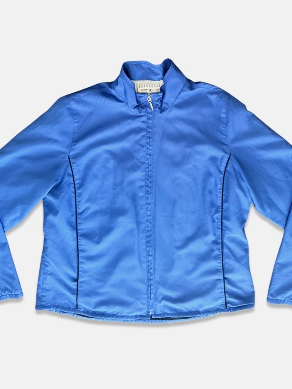 Tommy Hilfiger Golf Blue Fleece Lined Windbreaker Jacket with Pockets Size M